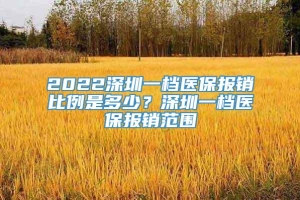 2022深圳一档医保报销比例是多少？深圳一档医保报销范围