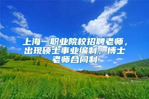 上海一职业院校招聘老师，出现硕士事业编制，博士老师合同制