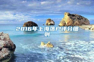 2016年上海落户评分细则