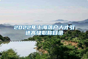 2022年上海落户人才引进高级职称目录