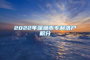 2022年深圳市专利落户积分