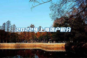 2022年上海落户积分