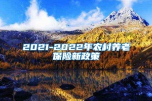 2021-2022年农村养老保险新政策
