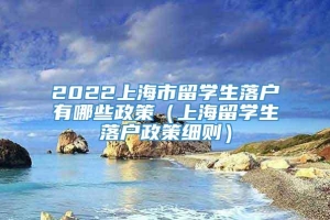 2022上海市留学生落户有哪些政策（上海留学生落户政策细则）