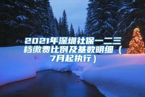 2021年深圳社保一二三档缴费比例及基数明细（7月起执行）