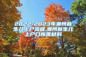 2022-2023年潮州新生儿上户流程,潮州新生儿上户口所需材料