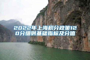 2022年上海积分政策120分细则基础指标及分值