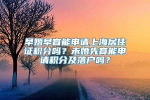 早婚早育能申请上海居住证积分吗？未婚先育能申请积分及落户吗？