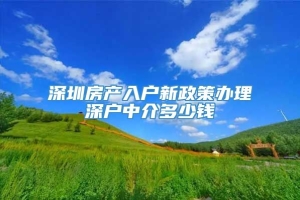 深圳房产入户新政策办理深户中介多少钱