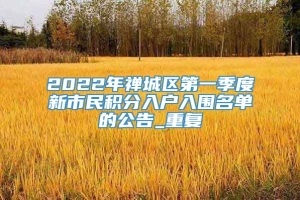 2022年禅城区第一季度新市民积分入户入围名单的公告_重复