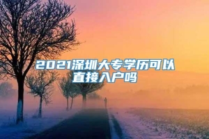 2021深圳大专学历可以直接入户吗