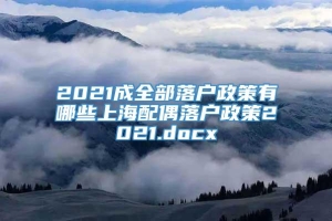 2021成全部落户政策有哪些上海配偶落户政策2021.docx