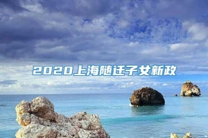 2020上海随迁子女新政
