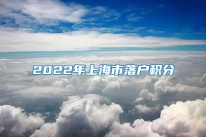 2022年上海市落户积分
