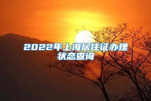 2022年上海居住证办理状态查询