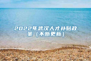 2022年武汉人才补贴政策（不断更新）