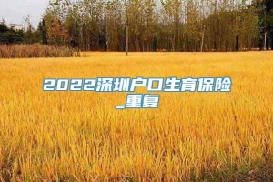 2022深圳户口生育保险_重复