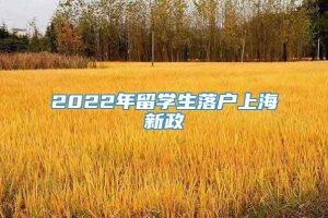 2022年留学生落户上海新政