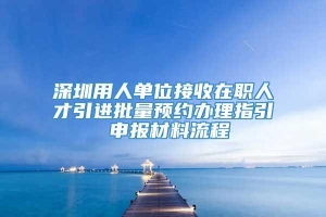 深圳用人单位接收在职人才引进批量预约办理指引 申报材料流程