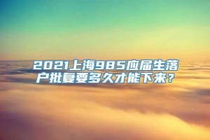 2021上海985应届生落户批复要多久才能下来？