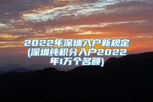2022年深圳入户新规定(深圳纯积分入户2022年1万个名额)