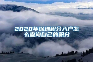 2020年深圳积分入户怎么查询自己的积分