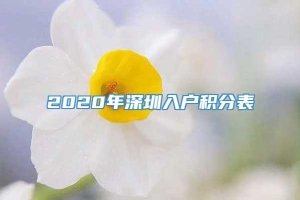 2020年深圳入户积分表