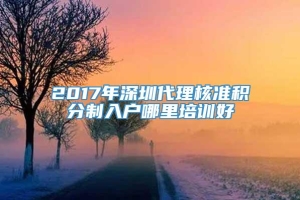 2017年深圳代理核准积分制入户哪里培训好
