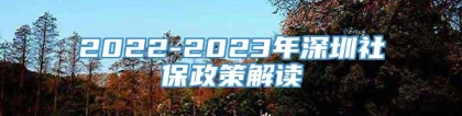 2022-2023年深圳社保政策解读