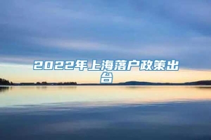 2022年上海落户政策出台