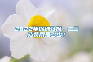 2022年深圳社保一二三档费用是多少？
