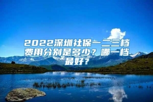 2022深圳社保一二三档费用分别是多少？哪一档最好？