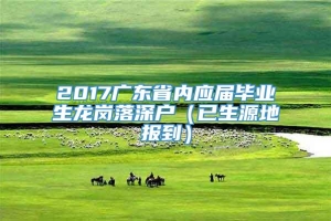 2017广东省内应届毕业生龙岗落深户（已生源地报到）
