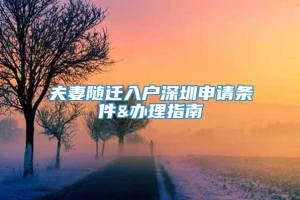 夫妻随迁入户深圳申请条件&办理指南