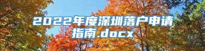 2022年度深圳落户申请指南.docx