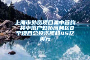上海市外资项目集中签约 其中落户虹桥商务区8个项目总投资额超45亿美元