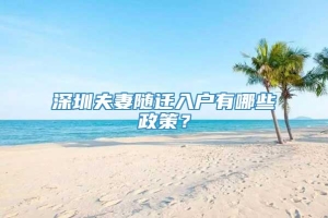深圳夫妻随迁入户有哪些政策？
