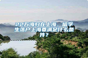 22万海归在上海，留学生落户上海要满足什么条件？