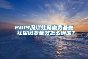 2019深圳社保缴费基数 社保缴费基数怎么确定？