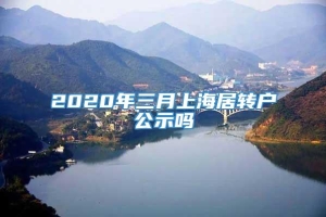 2020年三月上海居转户公示吗
