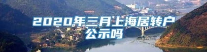 2020年三月上海居转户公示吗