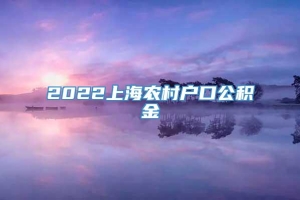 2022上海农村户口公积金