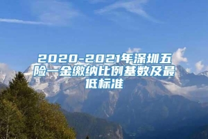 2020-2021年深圳五险一金缴纳比例基数及最低标准