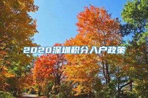 2020深圳积分入户政策