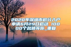2020年深圳市积分入户申请6月29日启动 10000个名额等你_重复