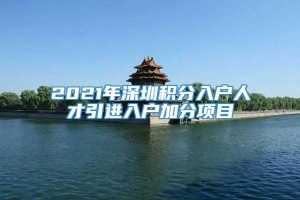 2021年深圳积分入户人才引进入户加分项目